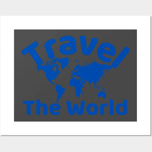 Travel The World (Blue Design) Posters and Art